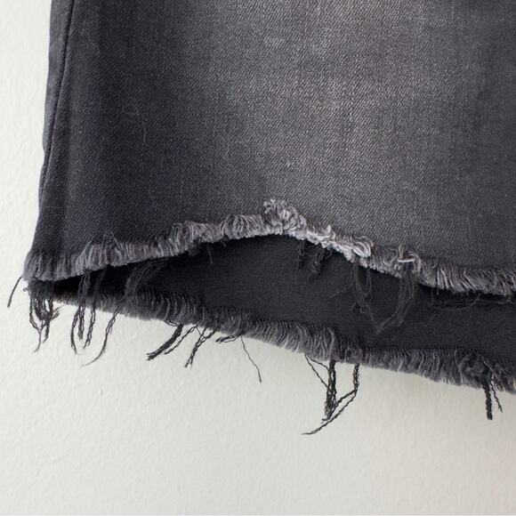 One Teaspoon Girls’ Dark Black Punk Charcoal Wash Denim Mini Skirt 5-Pocket Jean - Picture 5 of 13